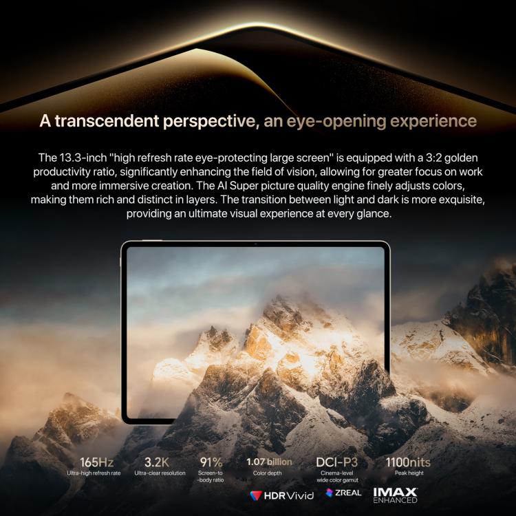 Honor MagicPad3 Pro 13.3 inch WiFi Tablet PC, 12GB+512GB MagicOS 10.0 Qualcomm Snapdragon 8 Lite Gen5 Octa Core