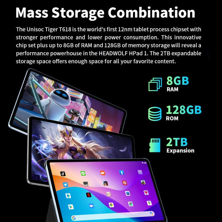 Android 11 Unisoc T618 Octa Core up to 2.0GHz, Support Dual SIM & WiFi & Bluetooth, Global Version with Google Play, US Plug