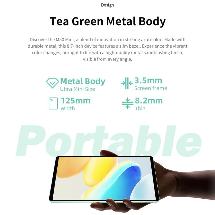 Teclast M50 Mini WiFi Tablet PC, 4GB+128GB, 8.7 inch Android 15 Unisoc T606 Octa Core