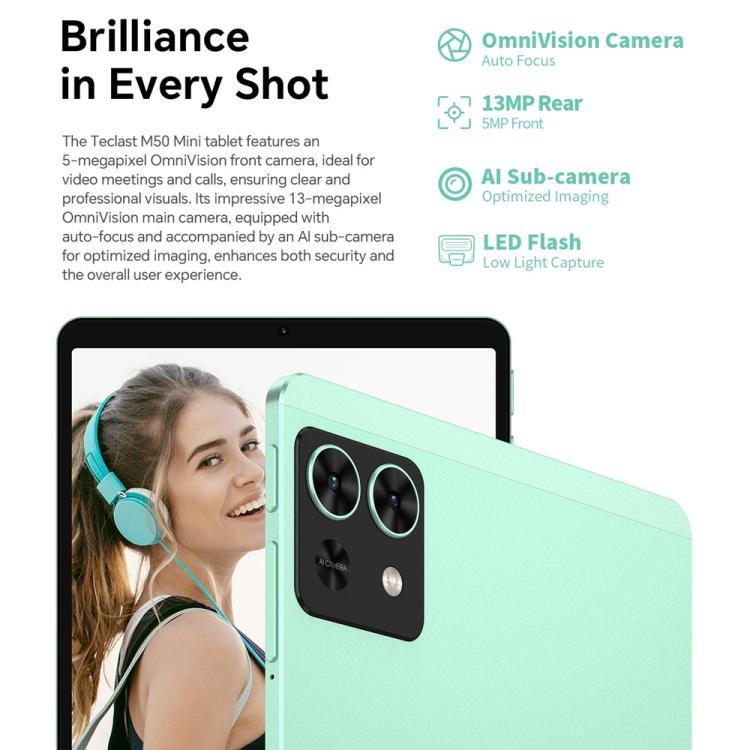 Teclast M50 Mini WiFi Tablet PC, 4GB+128GB, 8.7 inch Android 15 Unisoc T606 Octa Core
