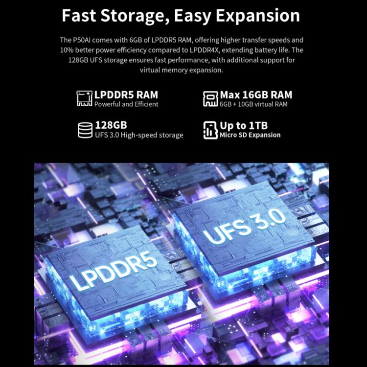 Teclast P50AI WiFi Tablet PC, 6GB+128GB, 11 inch Android 15 Allwinner A733 Octa Core with NPU