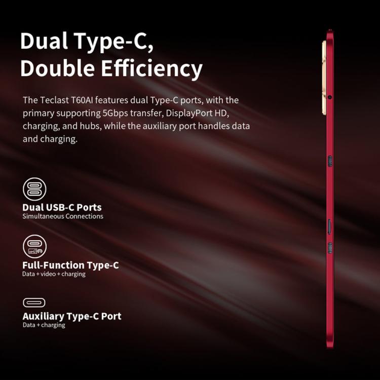 Teclast T60AI WiFi Tablet PC, 6GB+128GB, 12 inch Android 15 Allwinner A733 Octa Core with NPU