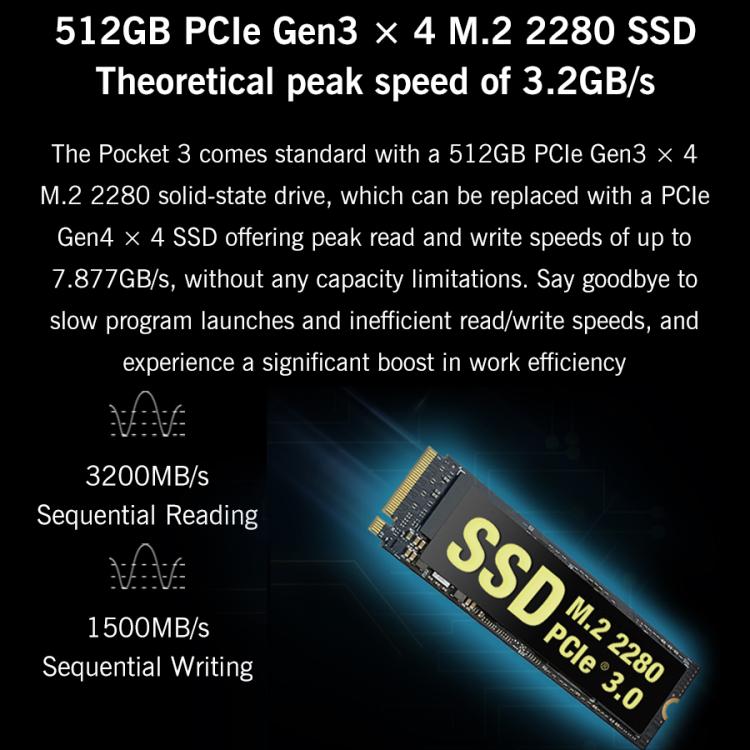 GPD Pocket 3 Handheld PC, 16GB+512GB, 8 inch Windows 11 Home Intel Core i3-1125G4, EU Plug