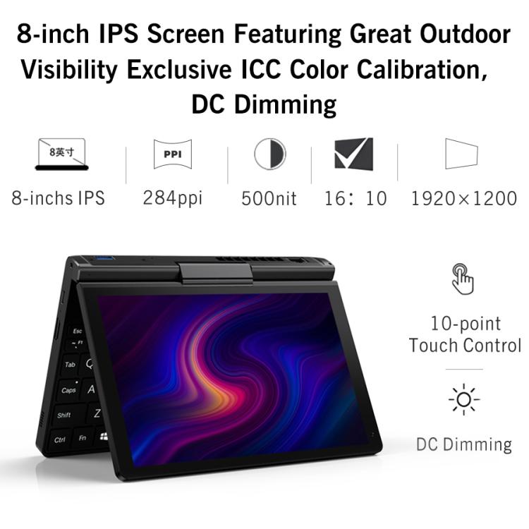 GPD Pocket 3 Handheld PC, 16GB+512GB, 8 inch Windows 11 Home Intel Core i3-1125G4, EU Plug