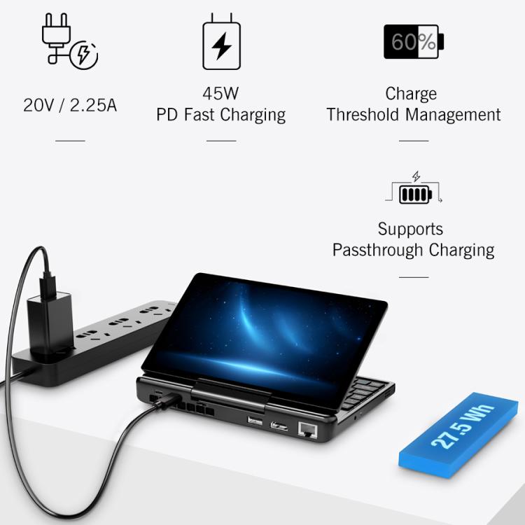 GPD MicroPC 2 Handheld Gaming PC, 16GB+512GB, 7 inch Windows 11 Pro Intel Processor N250, US Plug