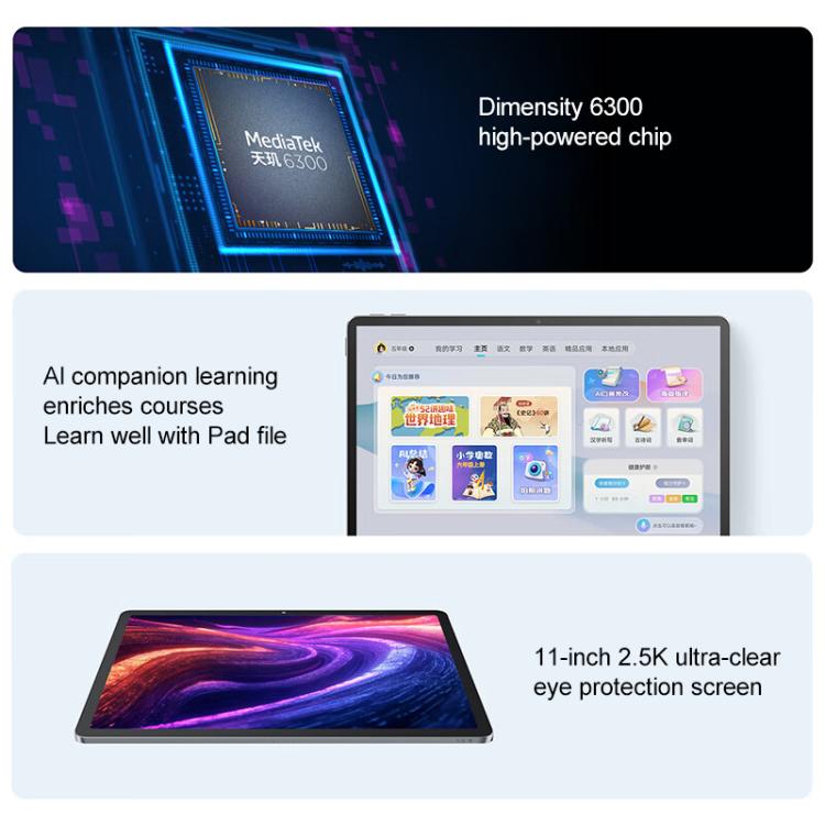 Lenovo Xiaoxin Pad 11 inch WiFi Tablet, 6GB+128GB, Android 15, MediaTek Dimensity 6300 Octa Core