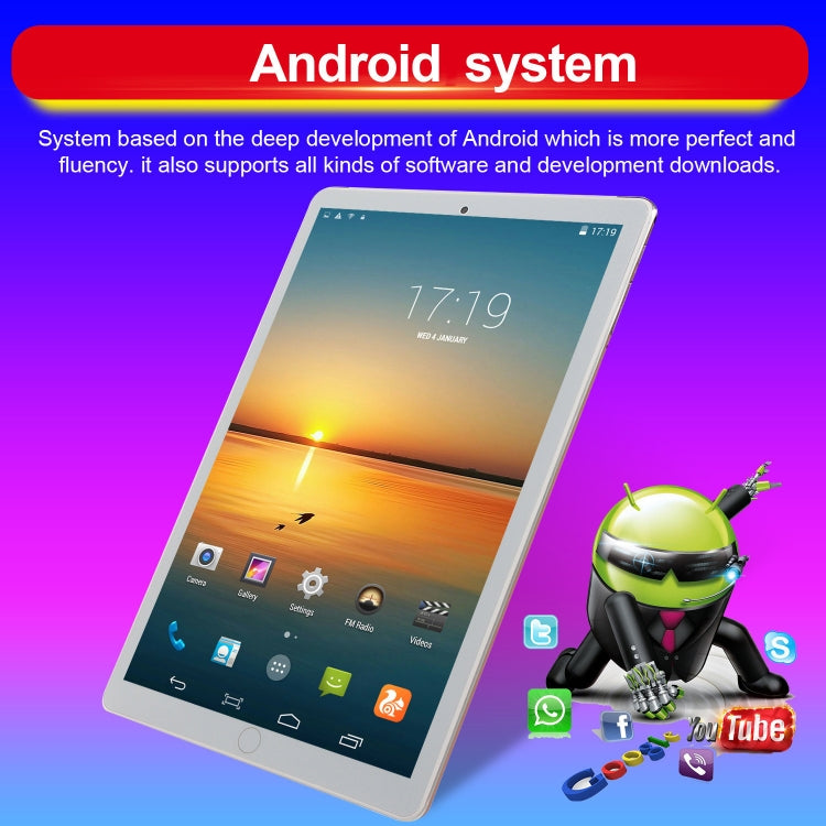 Android 7.0 MTK6735 Quad-core Cortex-A53 1.3GHz, Support WiFi / Bluetooth / GPS, UK Plug