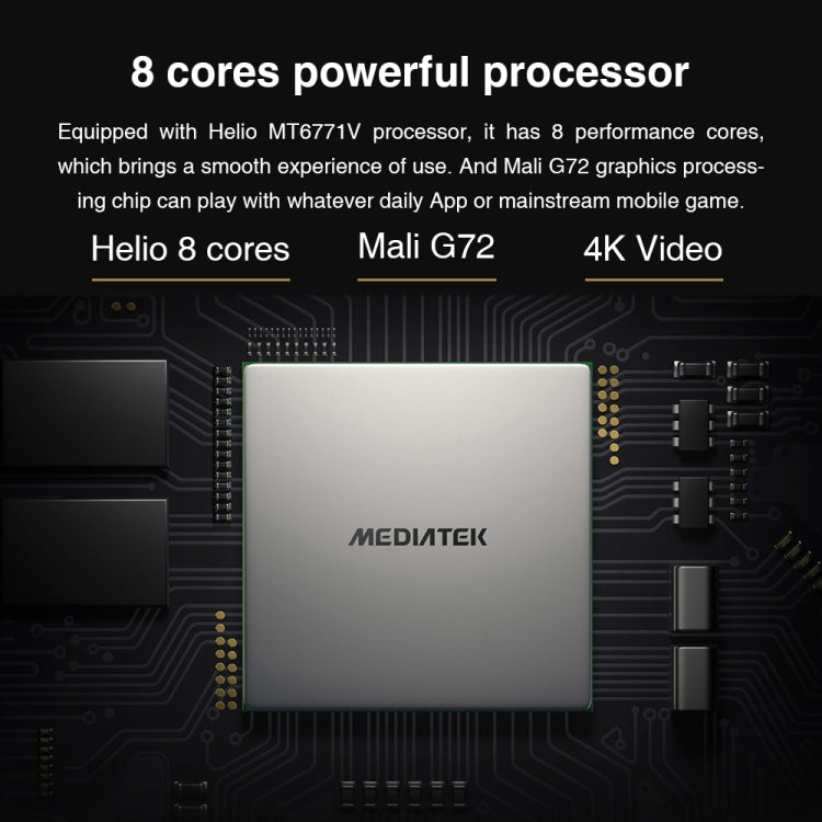 Android 10.0, Helio MT6771V Octa Core up to 2.0GHz, Support Dual SIM & OTG & Bluetooth & Dual Band WiFi, EU Plug (Black+Grey)