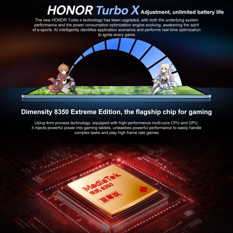 Honor Pad GT WiFi Tablet PC, 11.5 inch 8GB+128GB MagicOS 9.0 Dimensity 8350 Ultra Octa Core