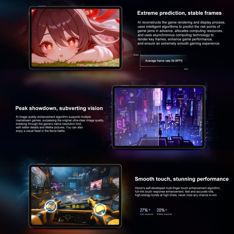 Honor Pad GT WiFi Tablet PC, 11.5 inch 12GB+256GB MagicOS 9.0 Dimensity 8350 Ultra Octa Core