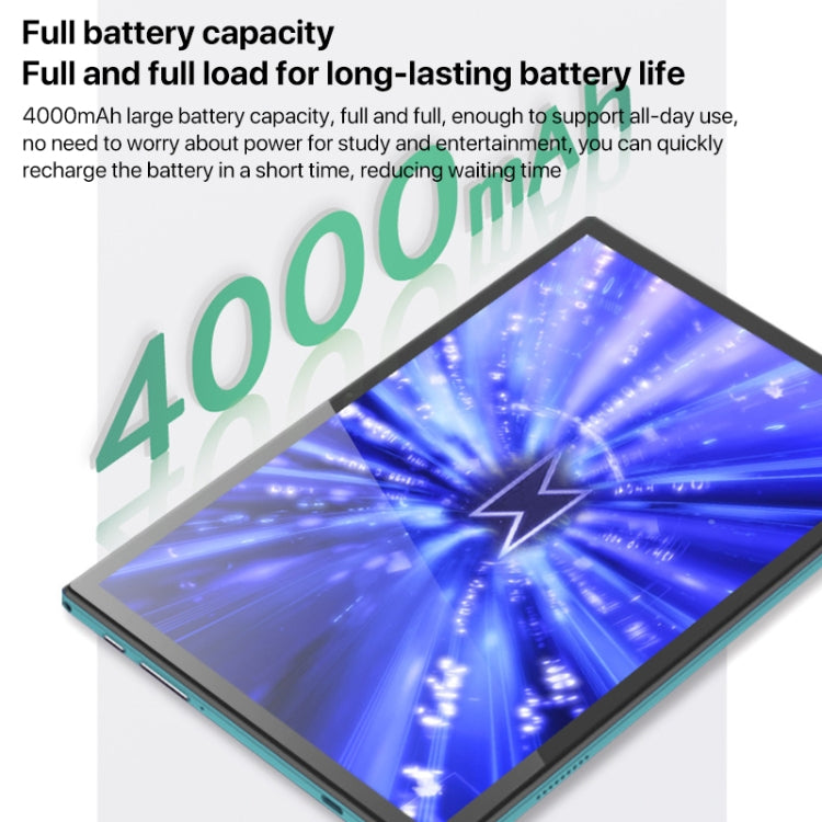 Y22 10.1 inch Smart Learning Tablet PC Combo Set, 4GB+64GB, Android 10 MTK6755 Octa Core, 4G Network, with Leather Case + Keyboard, US Plug (Light Green)