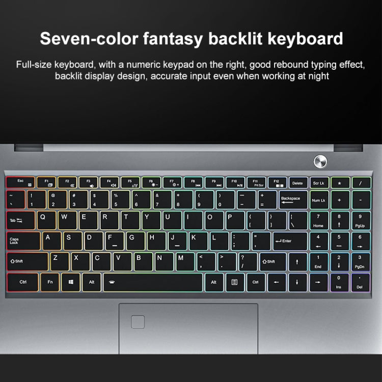 WS07 15.6 inch Ultrathin Laptop, 16GB+256GB, Windows 11 Intel Core i7-1355U Deca Core, EU Plug (Space Grey)