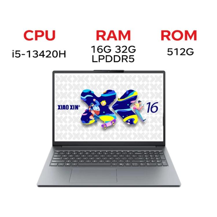 Lenovo XiaoXin 16 SE 2025 Laptop, 16 inch, 16GB+512GB, Windows 11, Intel Core i5-13420H 8-Core, US Plug