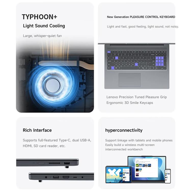 Lenovo XiaoXin 16 SE 2025 Laptop, 16 inch, 16GB+512GB, Windows 11, Intel Core i5-13420H 8-Core, US Plug