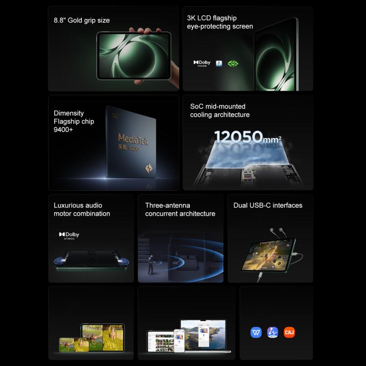 Xiaomi REDMI K Pad 8.8 inch, 8GB+256GB, HyperOS 2, MediaTek Dimensity 9400+ Octa Core CPU