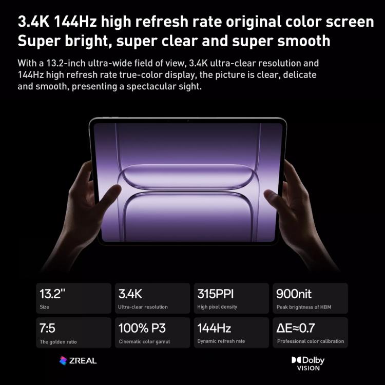 OnePlus Pad 2 Pro 13.2 inch WiFi Tablet PC, 8GB+256GB ColorOS 15.0 Qualcomm Snapdragon 8 Ultra Octa Core CPU