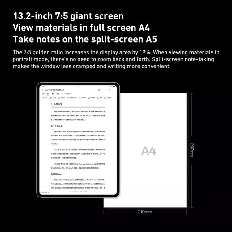 OnePlus Pad 2 Pro 13.2 inch WiFi Tablet PC, 8GB+256GB ColorOS 15.0 Qualcomm Snapdragon 8 Ultra Octa Core CPU