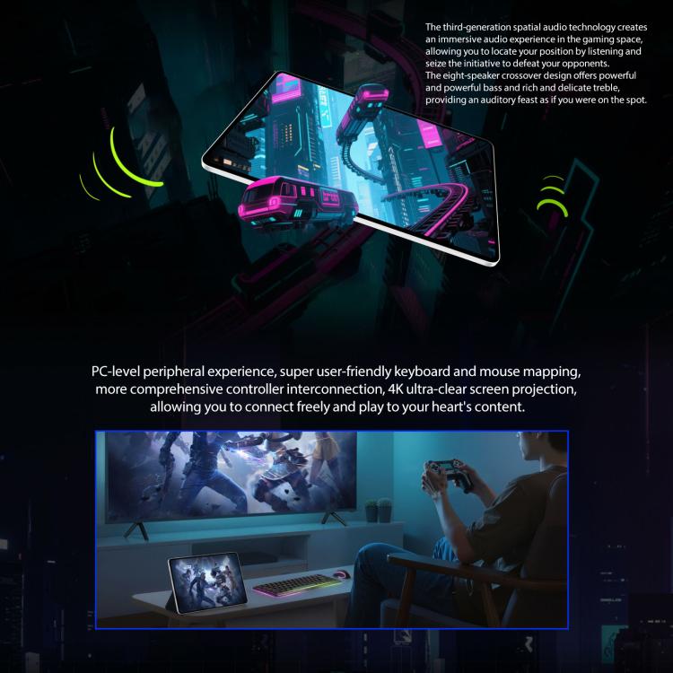 Honor Pad GT2 Pro WiFi Tablet PC, 12.5 inch 8GB+128GB MagicOS 9.0.1 Qualcomm Snapdragon 8 Gen3 Octa Core