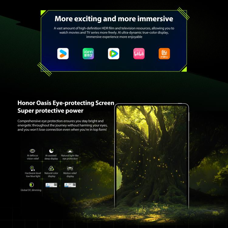 Honor Pad GT2 Pro WiFi Tablet PC, 12.5 inch 8GB+128GB MagicOS 9.0.1 Qualcomm Snapdragon 8 Gen3 Octa Core