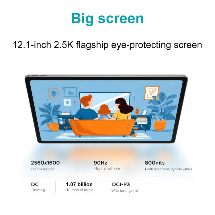 Lenovo Xiaoxin Pad 12.1 inch 2025 WiFi Tablet, 8GB+128GB, MediaTek Dimensity 6400 Octa Core,US Plug