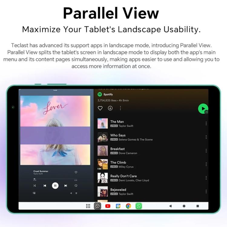 Teclast P85 Tablet PC 8 inch WiFi6, 3GB+64GB, Android 15 Allwinner A333 5-Core(Mint Green)