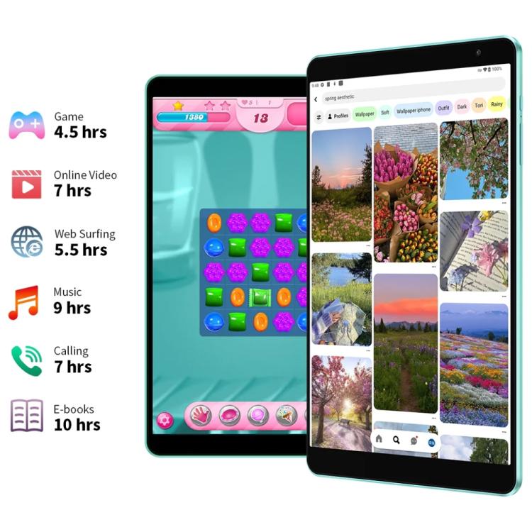 Teclast P85 Tablet PC 8 inch WiFi6, 3GB+64GB, Android 15 Allwinner A333 5-Core(Mint Green)