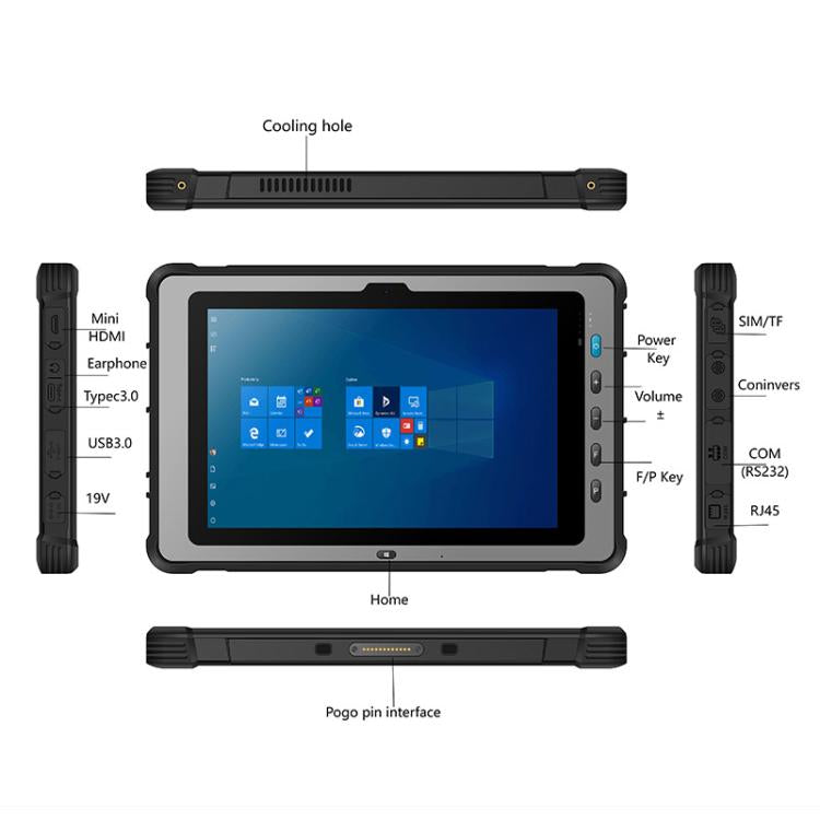 UNIWA WinPad W103 Rugged Tablet PC, 16GB+256GB, 10.1 inch Windows 11 Intel Core i5-1235U, Network: 4G, AU Plug