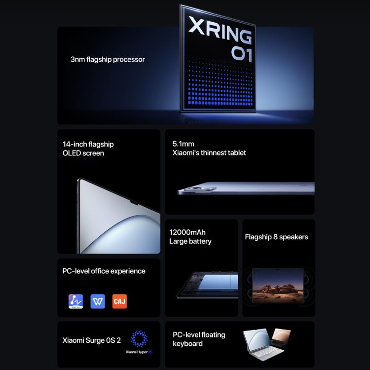 Xiaomi Pad 7 Ultra 14 inch, 16GB+1TB, HyperOS 2, XRING O1 3nm Deca Core CPU