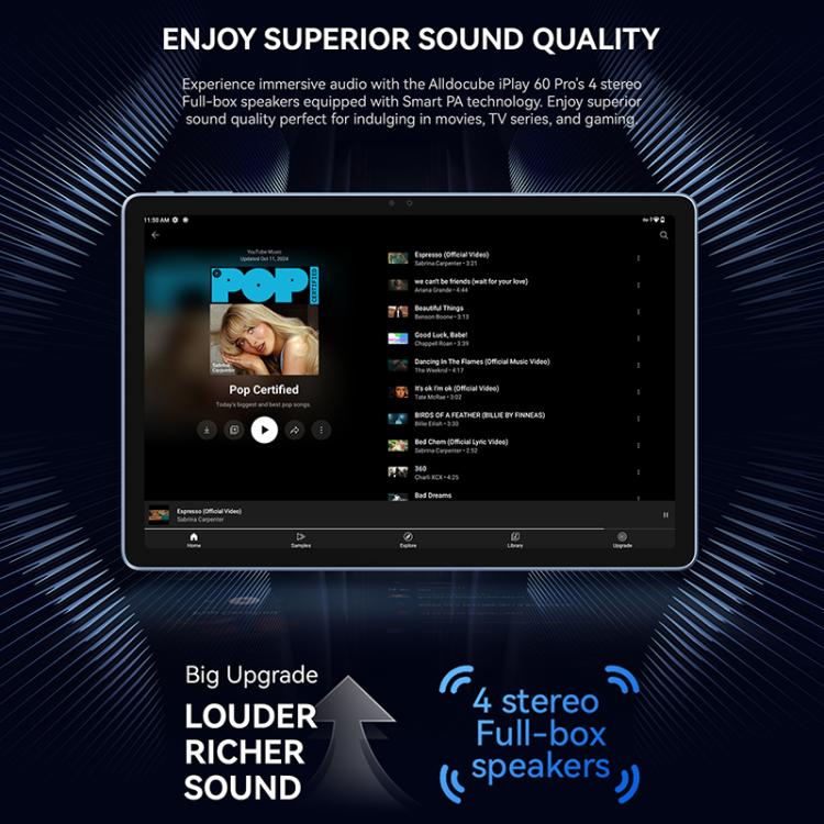 ALLDOCUBE iPlay 60 Pro 4G LTE Tablet PC, 6GB+128GB, 11 inch Android 14 MediaTek Helio G99 Octa Core Support Dual SIM