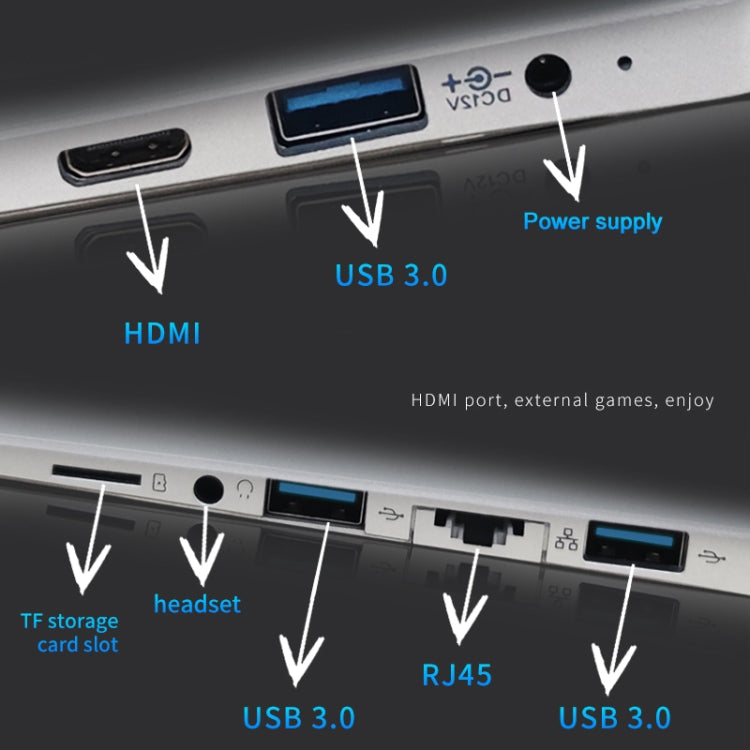 14.1 inch Portable Laptop, 6GB+256GB, Windows 11 Intel Celeron N4000 Dual Core, EU Plug