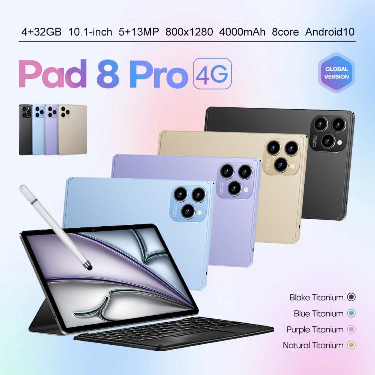 Pad 8 Pro 10.1 inch 4G LTE Tablet PC Combo Set, 4GB+32GB, Android 10 MT6755 Octa Core, with Keyboard / Mouse / Leather Case, US Plug