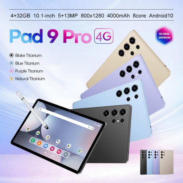 Pad 9 Pro 10.1 inch 4G LTE Tablet PC Combo Set, 4GB+32GB, Android 10 MT6755 Octa Core, with Keyboard / Mouse / Leather Case, UK Plug
