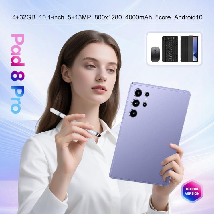 Pad 9 Pro 10.1 inch 4G LTE Tablet PC Combo Set, 4GB+32GB, Android 10 MT6755 Octa Core, with Keyboard / Mouse / Leather Case, UK Plug