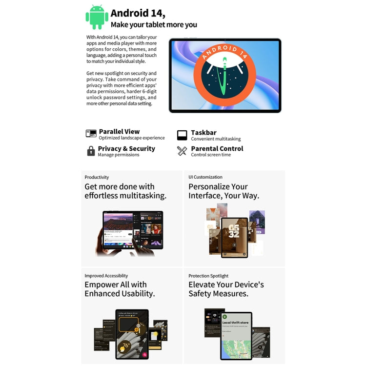 Teclast M50 Plus 4G LTE Tablet PC 10.1 inch, 6GB+128GB, Android 14 MediaTek Helio G85 Octa Core, Support Dual SIM