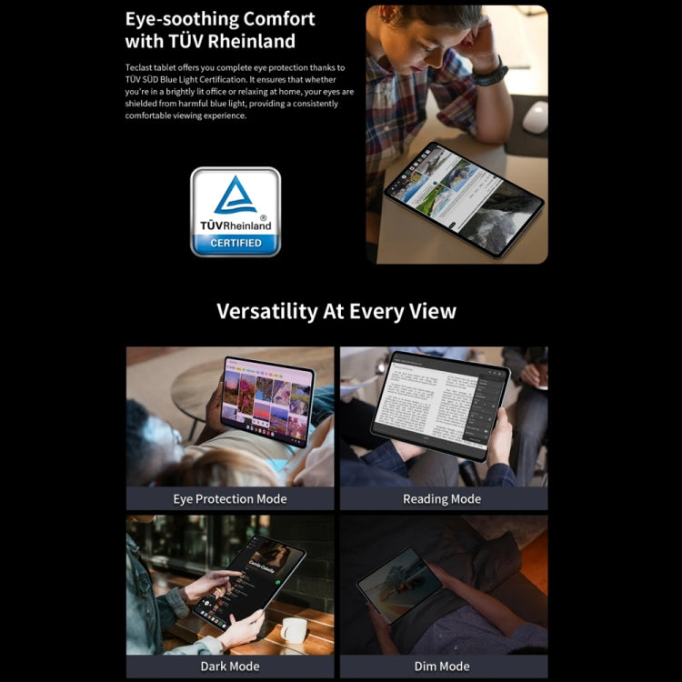 Teclast T60 Plus 4G LTE Tablet PC, 6GB+128GB, 12 inch Android 14 MediaTek Helio G88 Octa Core, Support Dual SIM