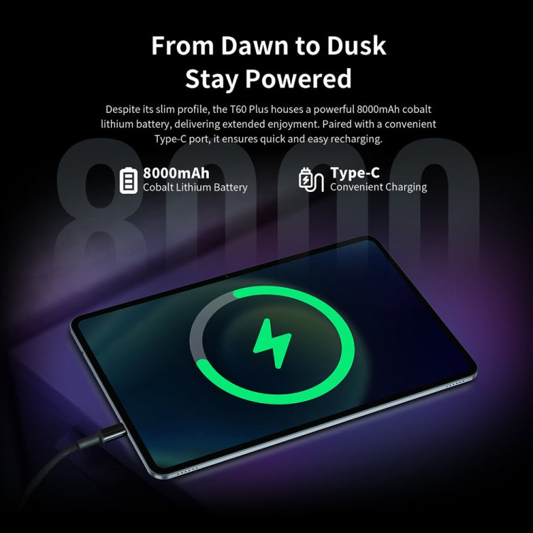 Teclast T60 Plus 4G LTE Tablet PC, 6GB+128GB, 12 inch Android 14 MediaTek Helio G88 Octa Core, Support Dual SIM