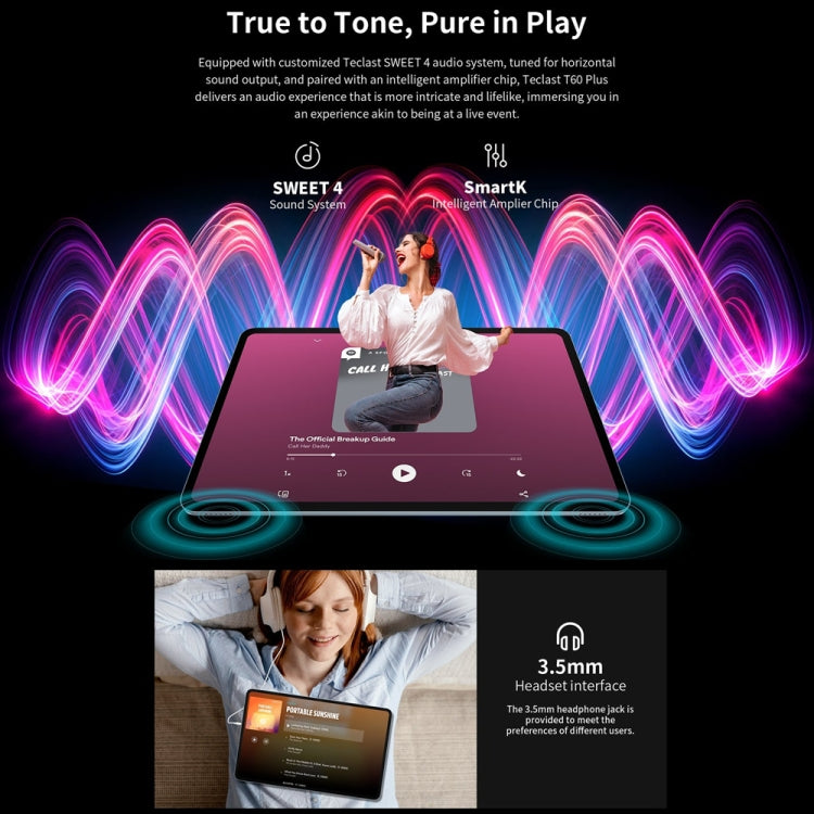 Teclast T60 Plus 4G LTE Tablet PC, 6GB+128GB, 12 inch Android 14 MediaTek Helio G88 Octa Core, Support Dual SIM