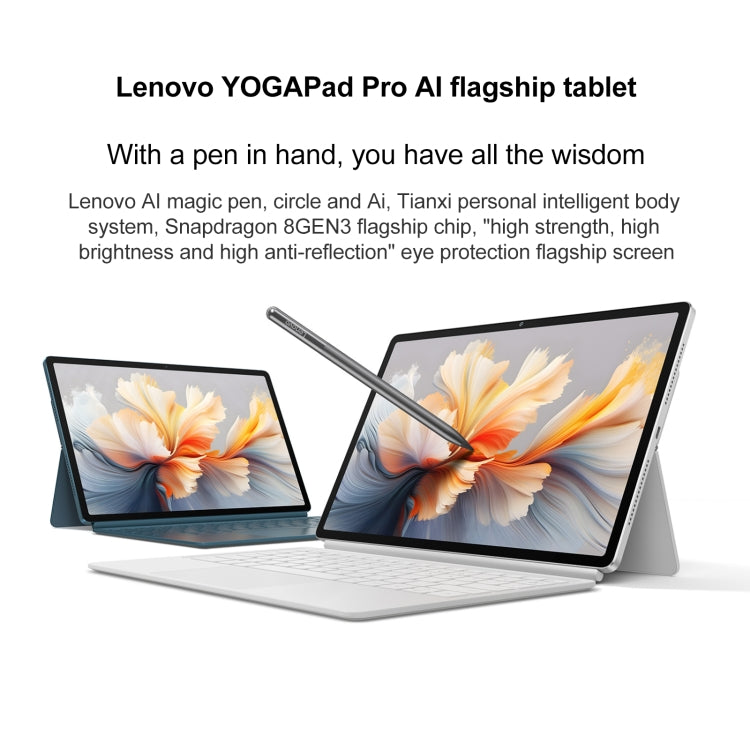 Lenovo YOGA Pad Pro AI 12.7 inch WiFi Tablet, 12GB+256GB, Android OS, Qualcomm Snapdragon 8 Gen3 Octa Core
