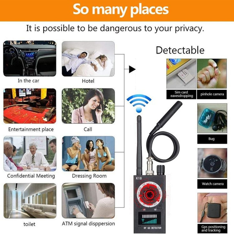 K18 Anti-sneak Sneak Shot Wireless GPS Detector Wireless Signal Detector