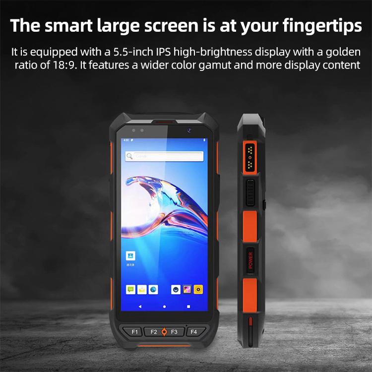 5.5 inch Android 10 IP65 RFID Handheld Industrial Data Terminal Barcode Scanner, Style: NFC UHF + 2D Head