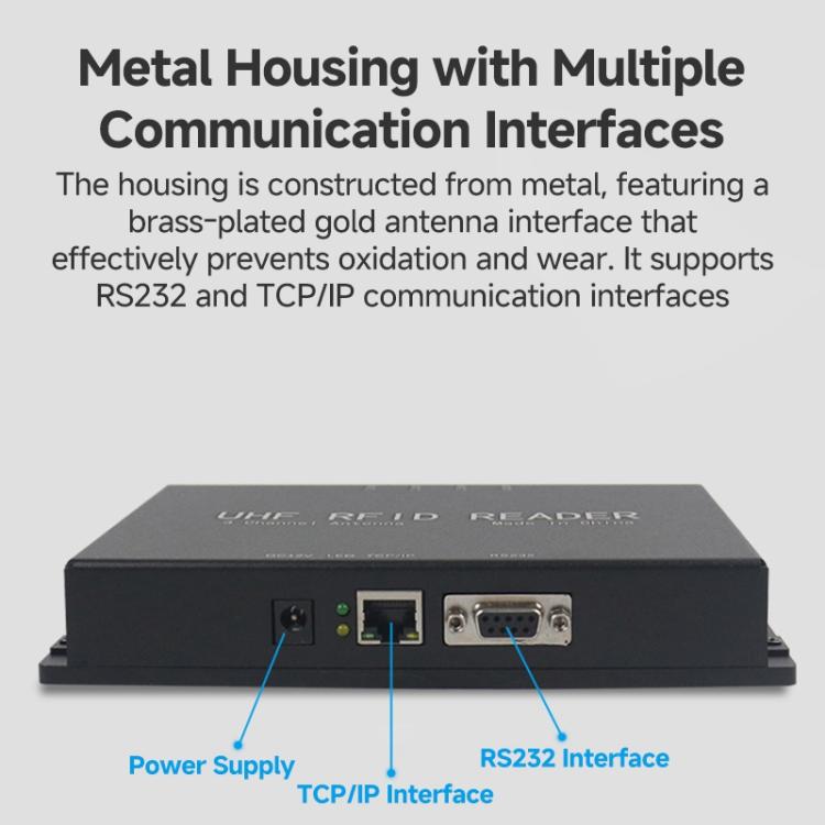 4-Channel UHF RFID Reader Writer, MODBUS Passive Temperature Sensor Reader for Electric Power Monitoring