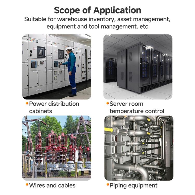 4-Channel UHF RFID Reader Writer with Antenna, MODBUS Passive Temperature Sensor Reader for Electric Power Monitoring
