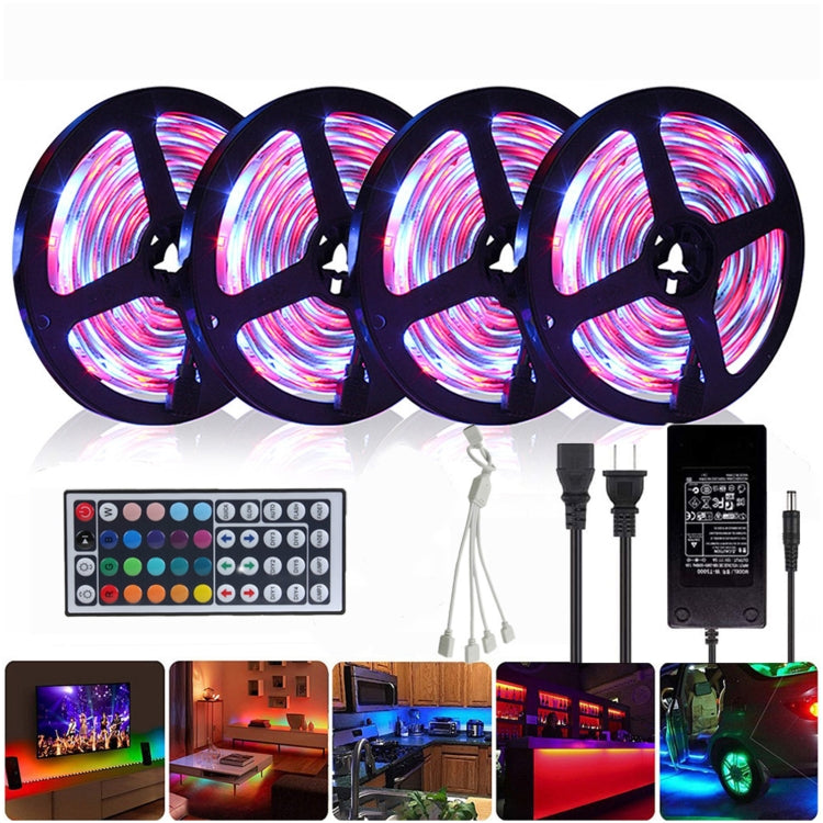 5M RGB LED Strip DC 12V SMD 2835 Non-Waterproof Flexible LED Light Tape Ribbon, 44-keys Remote Control