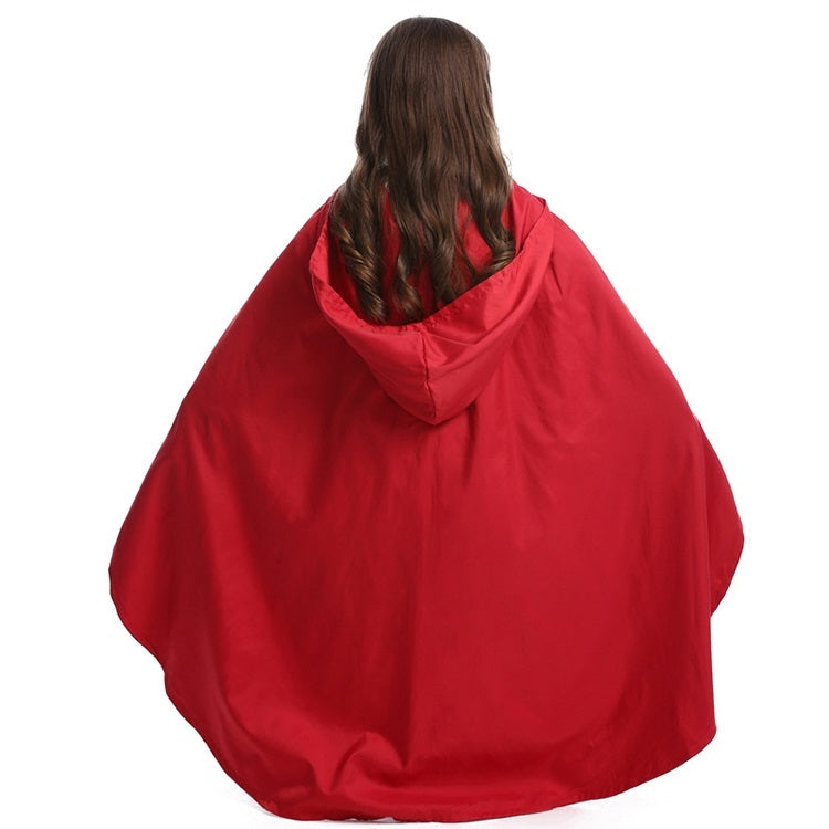 Little Red Riding Hood Parent Child Fairy Tale Drama Performance Costume Little Red Riding Hood Dress Little Maid Two Dress Halloween Costume (Color:Cape+Maid Size:L)