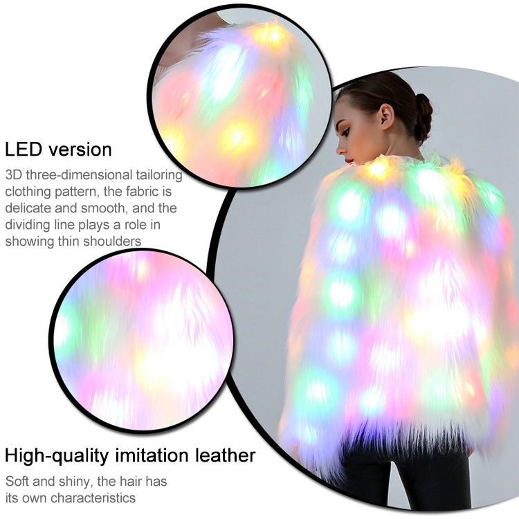 Cosplay Costumes Christmas And Halloween Night Costumes LED Colored Lights Show Clothes (Color:White With Light Size:XXXXL)