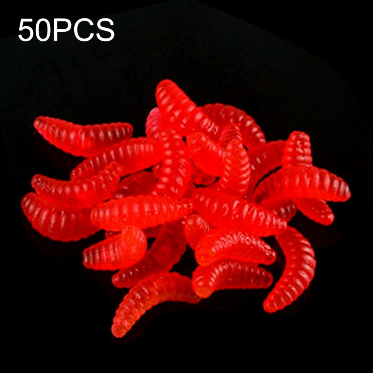 HENGJIA SO106 50 PCS 20mm Simulation Bread Bait Worms Crescent Soft Bait Horseback Fish Worm Bait Fishing Gear