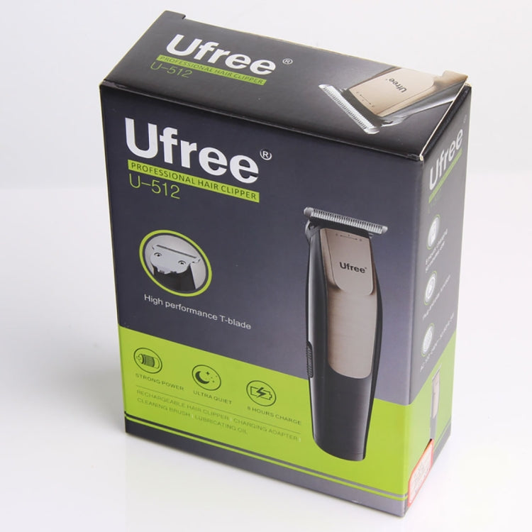 Ufree U-512 Professional Hair Salon Rechargeable Engraved Text Small Hair Clipper Hair Trimmer, EU Plug