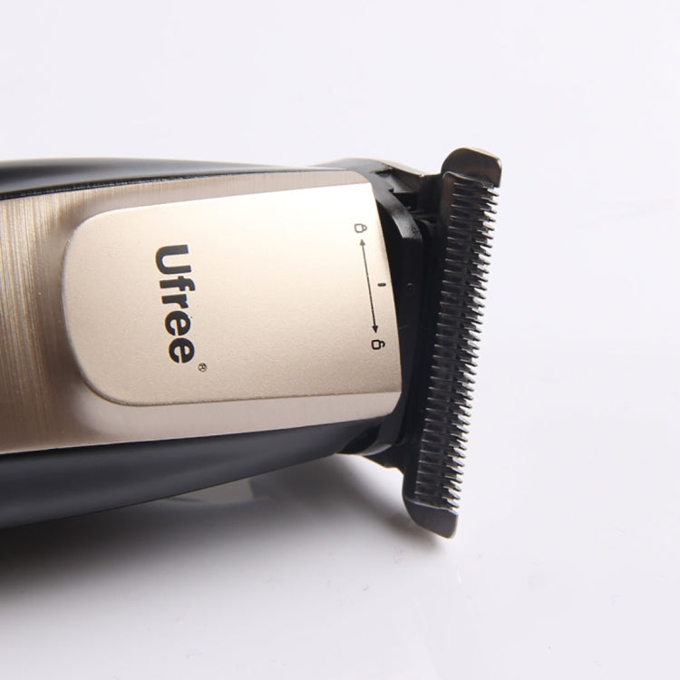 Ufree U-512 Professional Hair Salon Rechargeable Engraved Text Small Hair Clipper Hair Trimmer, EU Plug